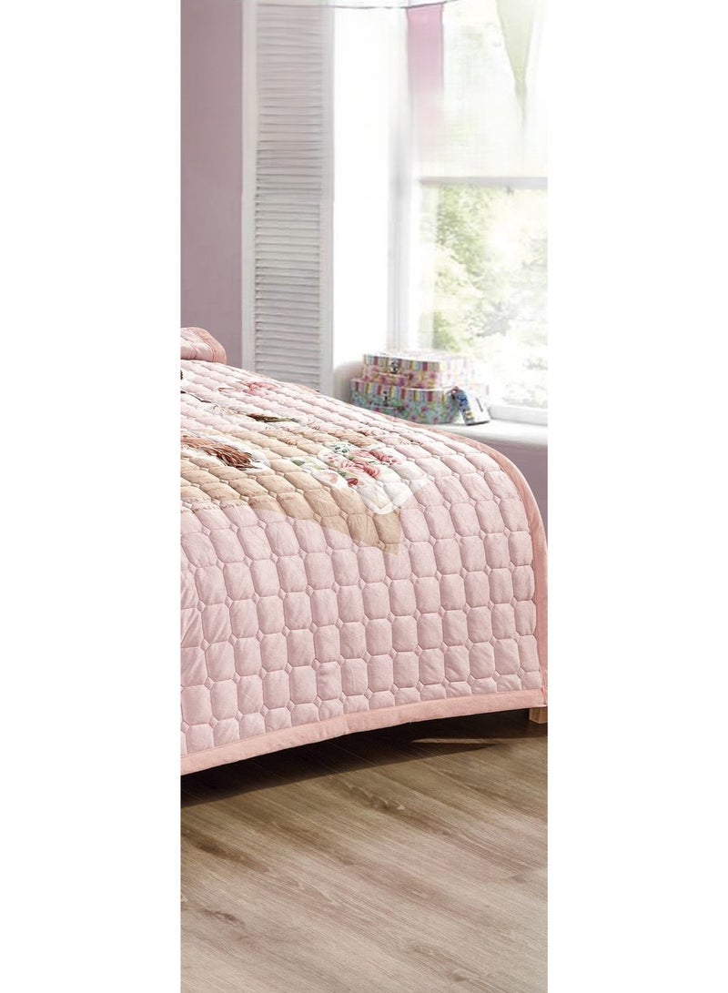 ريد روز مفرش سرير نفر مضغوط من المخمل الناعم ليمنحك الدفئ والراحة مقاس 170 *210 سم - Image 4