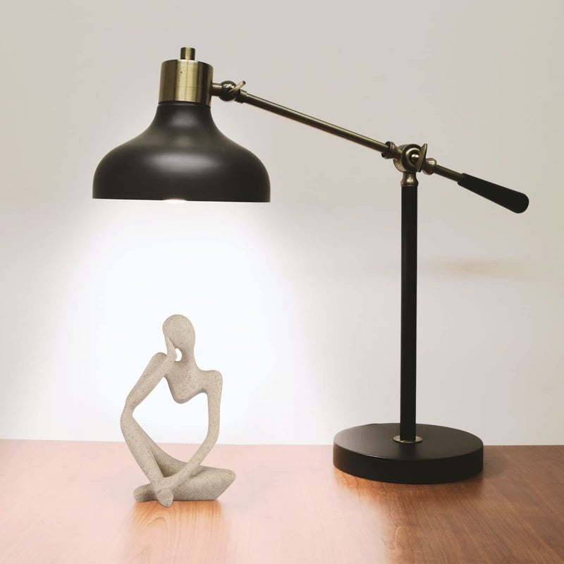 Ozzptuu Sandstone Resin Thinker Style Abstract Sculpture Statue Collectible Figurines Home Office Bookshelf Desktop Decor(Small Sandstone,Left) - Image 3