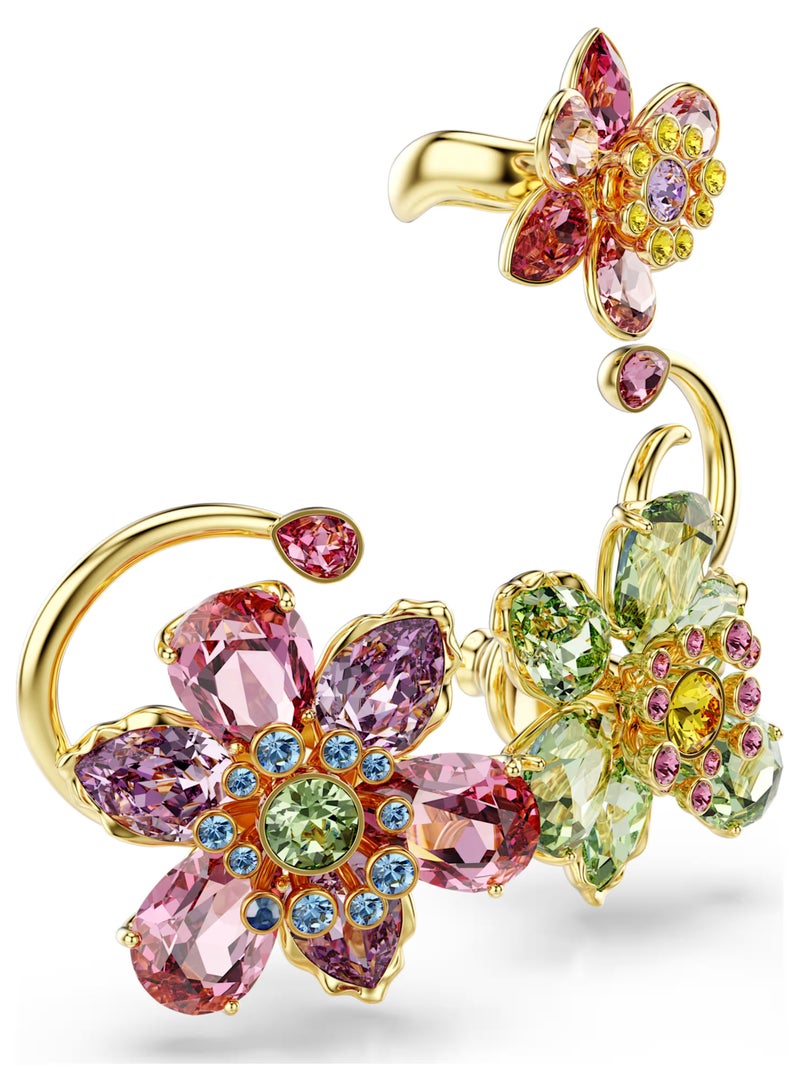 Swaro أقراط أذن إيديلا، مجموعة (3)، تصميم غير متماثل، قطع مختلطة، زهرة، متعددة الألوان، مطلية بالذهب - 5709026 - Image 2