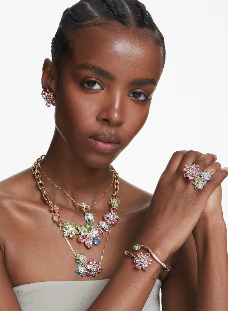 Swaro أقراط أذن إيديلا، مجموعة (3)، تصميم غير متماثل، قطع مختلطة، زهرة، متعددة الألوان، مطلية بالذهب - 5709026 - Image 4