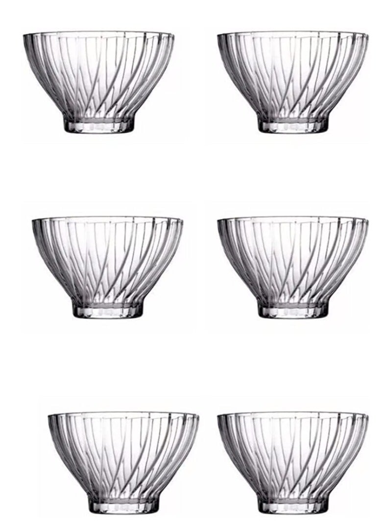 Pasabahce Bouquet Glass Bowl Set, 290ml 6 Pieces Suitable For Ice Cream ,Pudding, Rice with Milk (109 mm 4 1/4) Turkey Made 109mm - Image 2