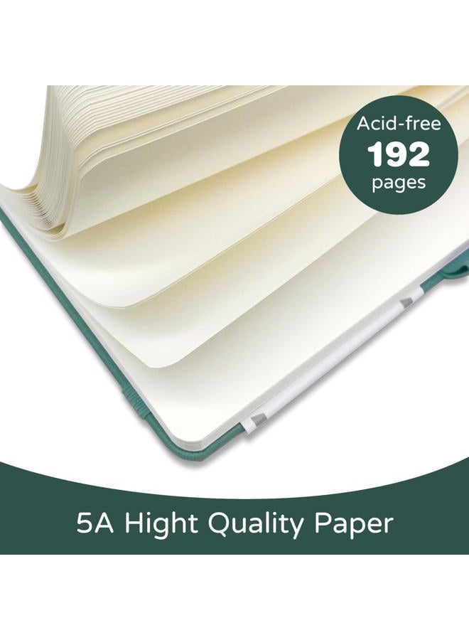 LEAGIM Blank Journal Notebook, A5, 192 Pages 100 GSM Thick Sketch Book for Women Men, Hardcover Leather Unlined Journaling for Work, Notebooks for Writing, 5.8 inches x 8.5 inches (Dark Green) - Image 3