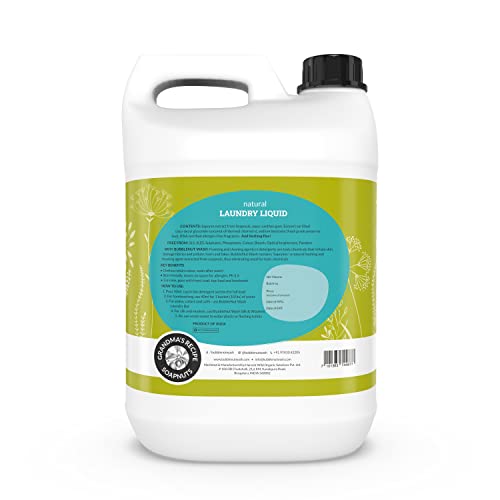 BubbleNut Wash سائل غسيل الفقاعات نات (5 لترات) - طبيعي بالكامل، عضوي، آمن للأطفال، صديق للحيوانات الأليفة، عشبي - قائم على صابون الجوز، مناسب للبشرة الحساسة، مضاد للحساسية، صديق للبيئة، قابل للتحلل (5 لترات) - Image 2