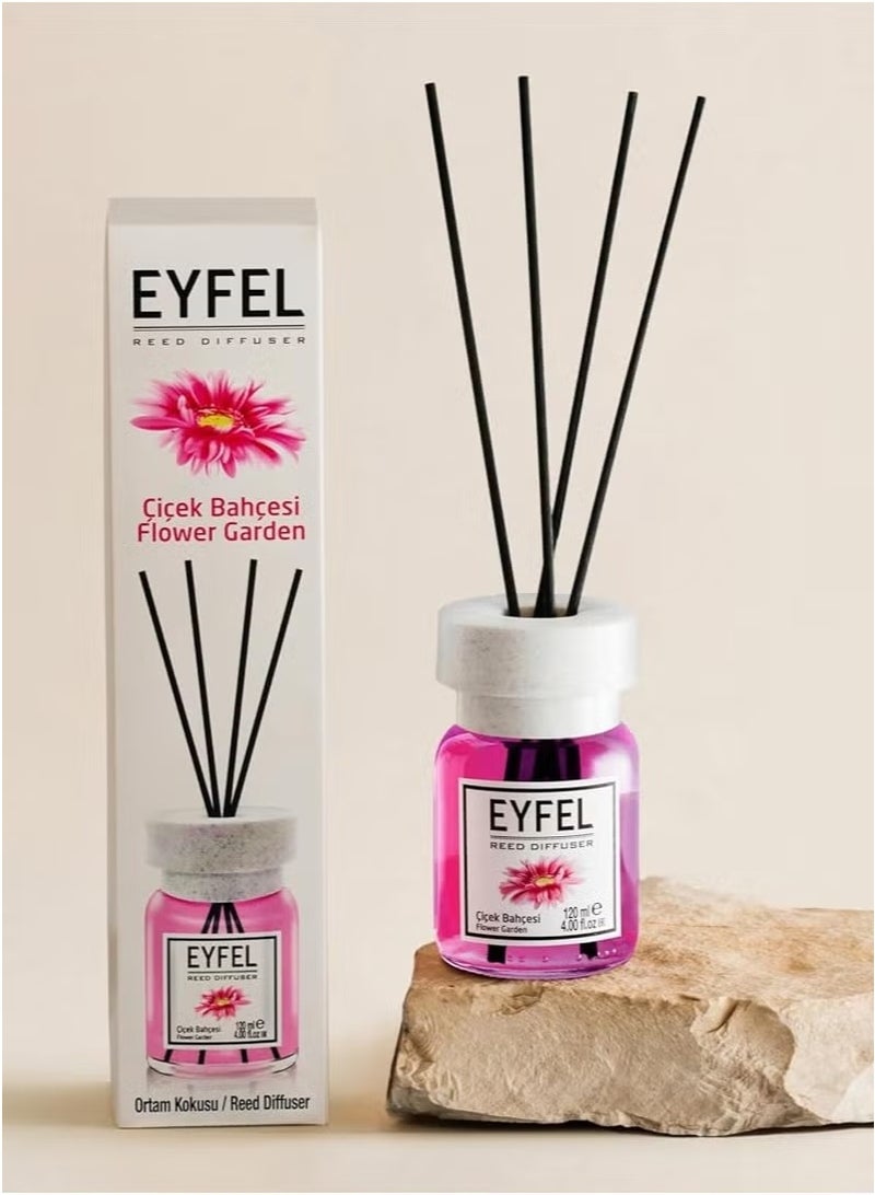 EYFEL Flower Garden Reed Diffuser Set – 120ML Premium Long-Lasting Home Fragrance with Elegant Diffuser Sticks for Bathrooms, Living Spaces, Offices, Shops & Showrooms  - Image 2