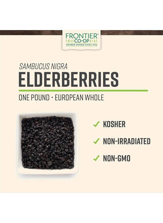 Frontier Co-op - Dried Elderberries, 1lb Bulk Bag, European Whole | Kosher & Non-GMO Elderberry Dried Fruit for Elderberry Powder, Tea, Immune Support - Image 1