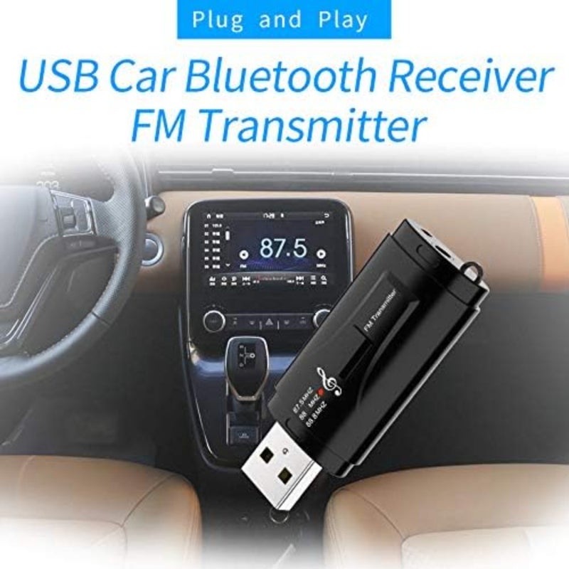 Bluetooth Car Adapter FM Transmitter, Bluetooth 5.0 USB Audio Receiver with Hands-Free Calling, Plug and Play AUX Adapter for Car Stereo, Speaker and Headset - Image 2