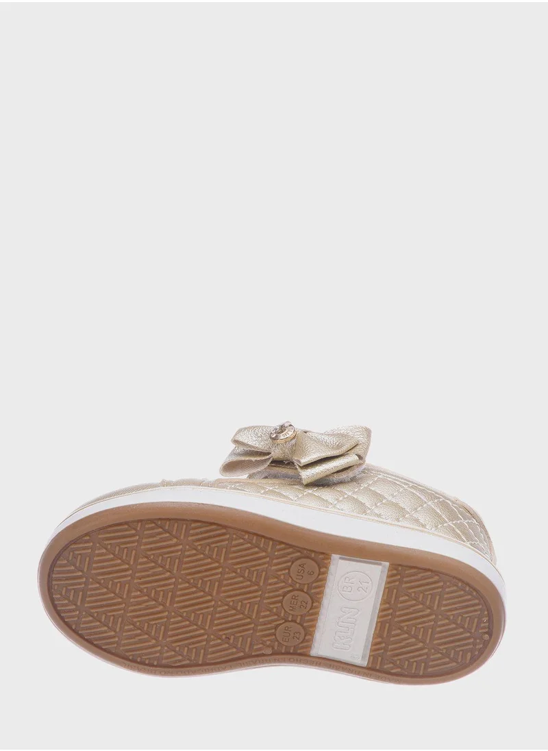 Klin Kids Front Bow Low Top Sneakers