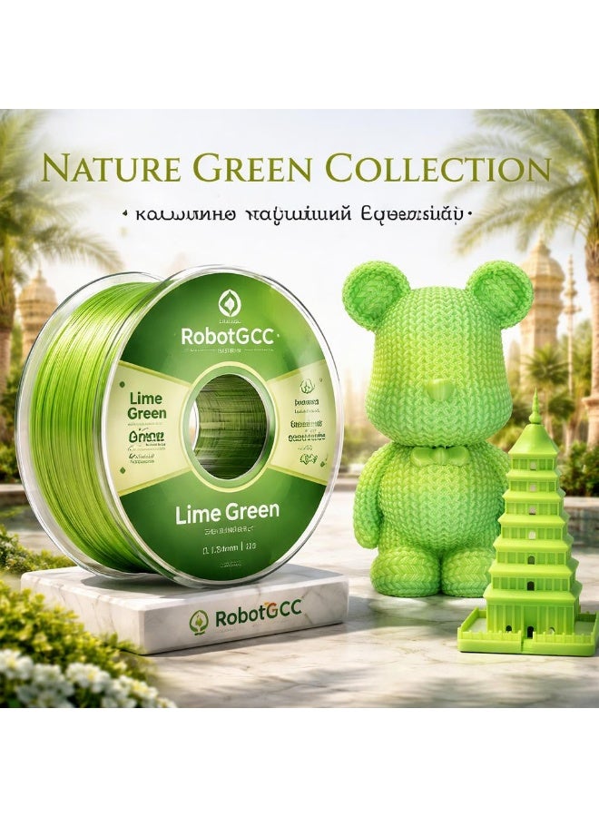 robotgcc PLA Filament 1.75mm Lime Green 1KG 3D Printer Filament Bright Green PLA Material Smooth Extrusion Easy Print Filament Low Warping Stable Diameter ±0.05mm High Strength Durable PLA Filament Matte Gloss Finish FDM Compatible Filament for Prototyping Engineering Models Decorative Printing Cosplay DIY Projects Precision Printing Clean Printing Consistent Flow Reliable Performance High Quality Printing Material Vibrant Color Finish - Image 2
