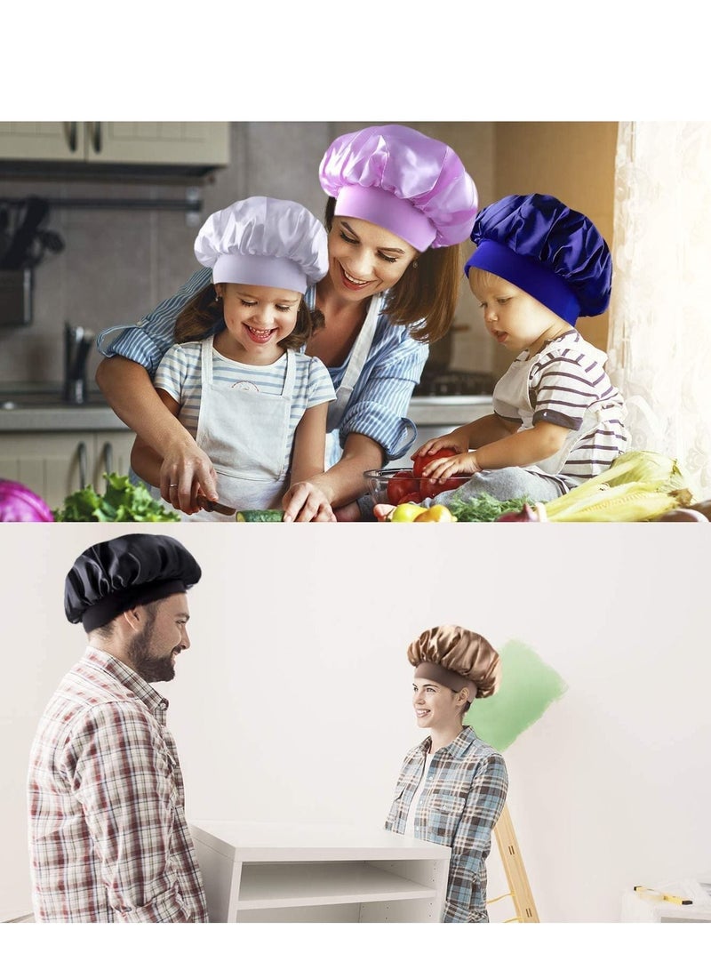 NIBEMINENT 8 Pieces Sleep Caps Women Satin Bonnets Sleeping Hair Loss Salon Night for Hat Shower - Image 5