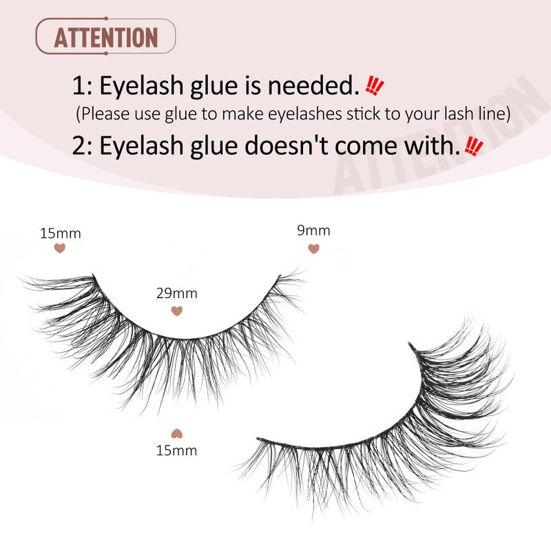 Onlyall Lashes Mink False Eyelashes Natural Wispy Lashes Soft Faux Mink Lashes Fluffy False Lashes DK77 - Image 2
