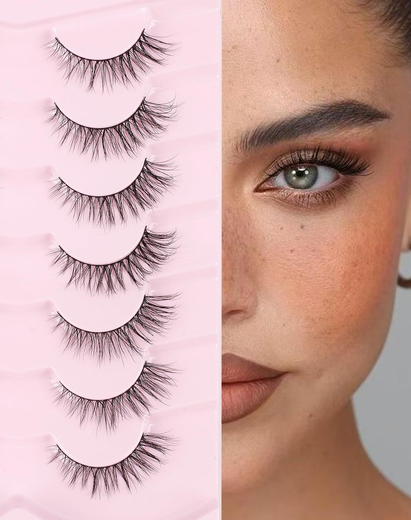 Onlyall Lashes Mink False Eyelashes Natural Wispy Lashes Soft Faux Mink Lashes Fluffy False Lashes DK77 - Image 1