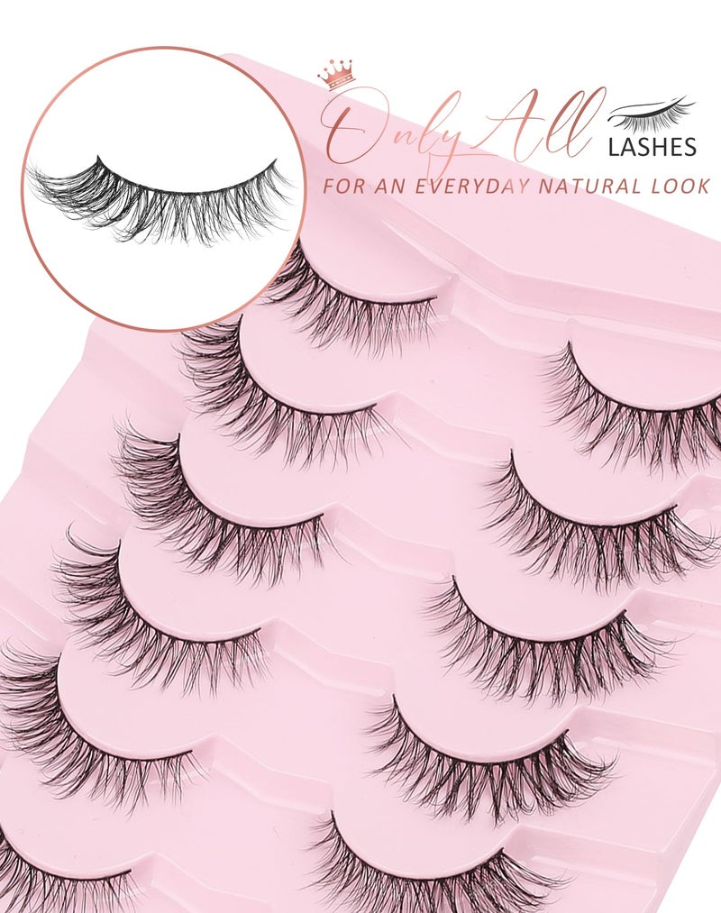 Onlyall Lashes Mink False Eyelashes Natural Wispy Lashes Soft Faux Mink Lashes Fluffy False Lashes DK77 - Image 4