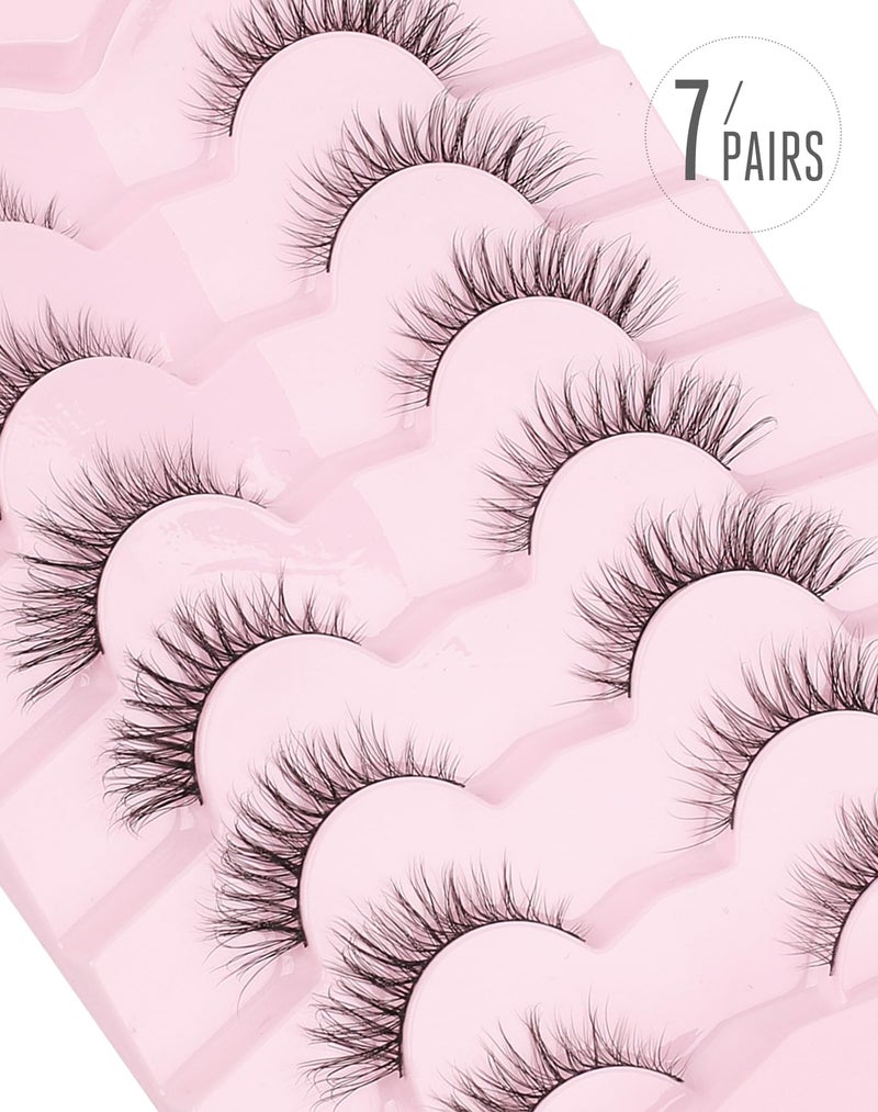 Onlyall Lashes Mink False Eyelashes Natural Wispy Lashes Soft Faux Mink Lashes Fluffy False Lashes DK77 - Image 3