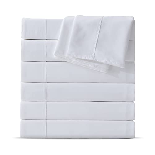 MapleStone Queen Flat Sheet 6 PackPremium Soft  BreathableBrushed Microfiber FabricAntiShrinkage  NonFadingBulk Flat Sheets Only Queen Size White