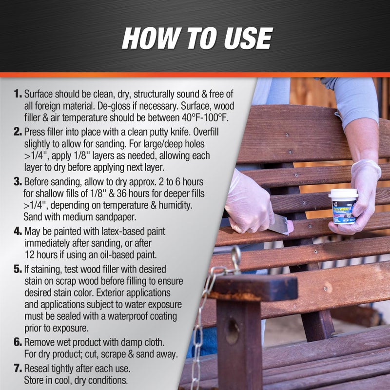 DAP Plastic Wood-X with DryDex Wood Filler, Natural, 5.5 Oz (7079800540) - Image 3