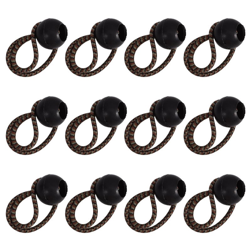 12 Pcs Camouflage Elastic Bungee Ball Cords Heavy Duty Tarp Tie Downs With Toggle For Camping Tent Canopy Outdoor Shelter Use - Image 2