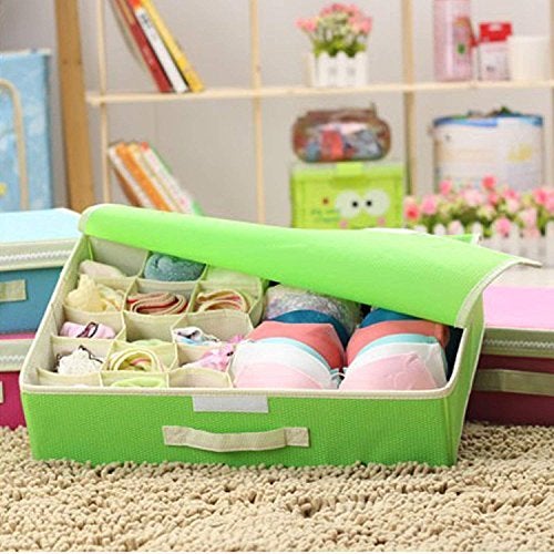 Styleys 15+1_Purple Non Woven Multi Compartment Cell Foldable Storage Box/Closet Organizer/Non-Smell Drawer Organizer for Underwear Closet Storage Socks, Bra, Panty, Tie, Scarf - Image 3