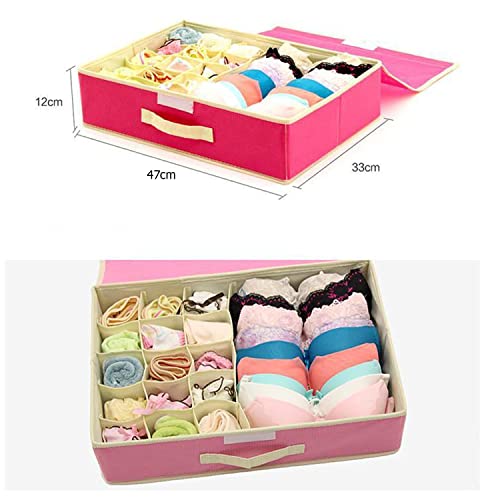 Styleys 15+1_Purple Non Woven Multi Compartment Cell Foldable Storage Box/Closet Organizer/Non-Smell Drawer Organizer for Underwear Closet Storage Socks, Bra, Panty, Tie, Scarf - Image 4