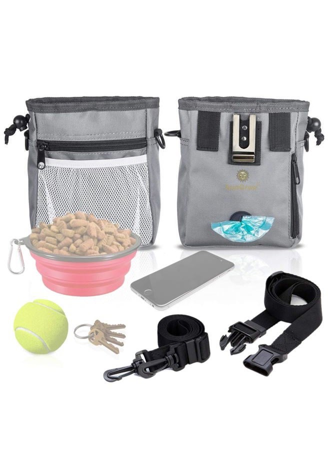 SunGrow Dog, Ferret & Parrot Training Pouch, Training Bag for Treats, Kibbles, Toys & Accessories, Gray, Multiwear and Weather-Proof - Image 4