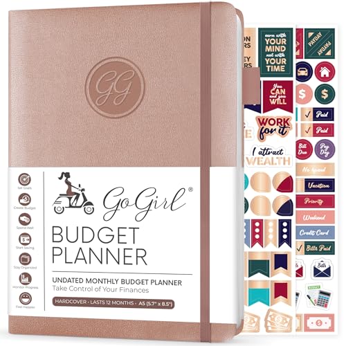 GoGirl Budget Planner – Monthly Financial Planner Organizer Budget Book. Expense Tracker Notebook Journal to Control Money, A5 (Rose Gold) - Image 1