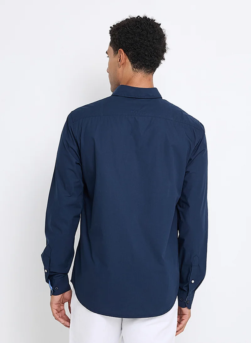 بين شيرمان Patch Pocket Long Sleeve Cotton Shirt