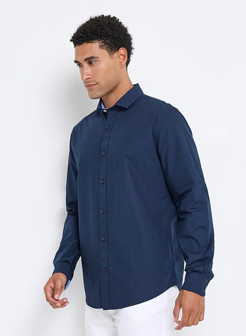 بين شيرمان Patch Pocket Long Sleeve Cotton Shirt