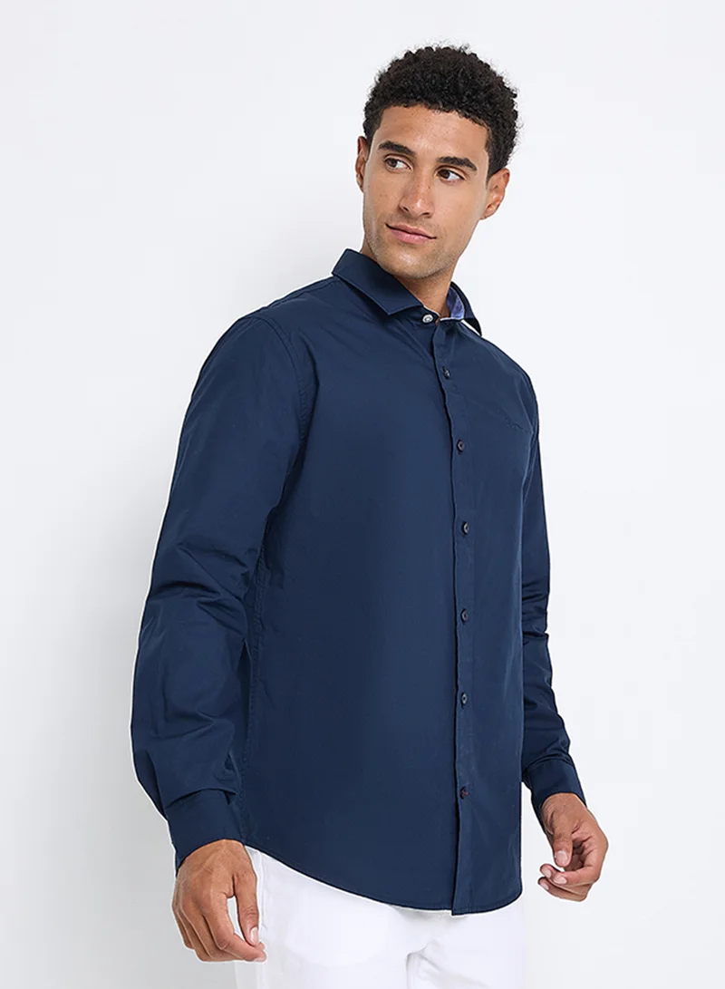 بين شيرمان Patch Pocket Long Sleeve Cotton Shirt