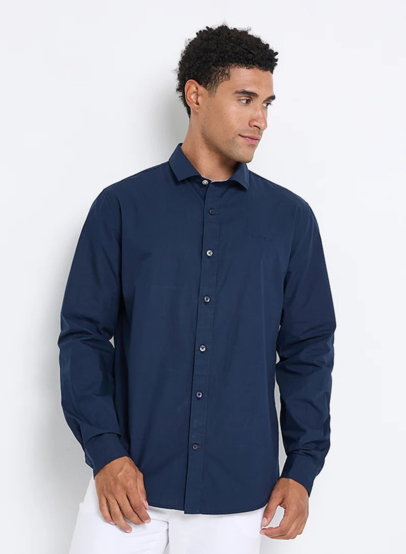 بين شيرمان Patch Pocket Long Sleeve Cotton Shirt
