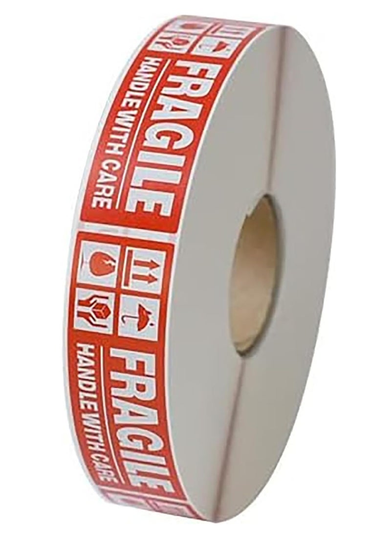 2000pcs Fragile Stickers (3 x 1 inch) Self Adhesive, Small Handle With Care Warning Labels for Shipping and Moving (2 Rolls=2000 Labels)
