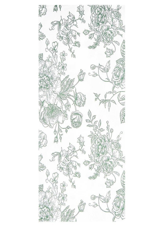 Elyxio 100 Floral Guest Napkins Sage Green and White Toile Disposable Paper Napkins Decorative Flower Bathroom Hand Towels for Bridal Baby Shower Tea Party Birthday Party Supplies (Sage Green) - Image 1