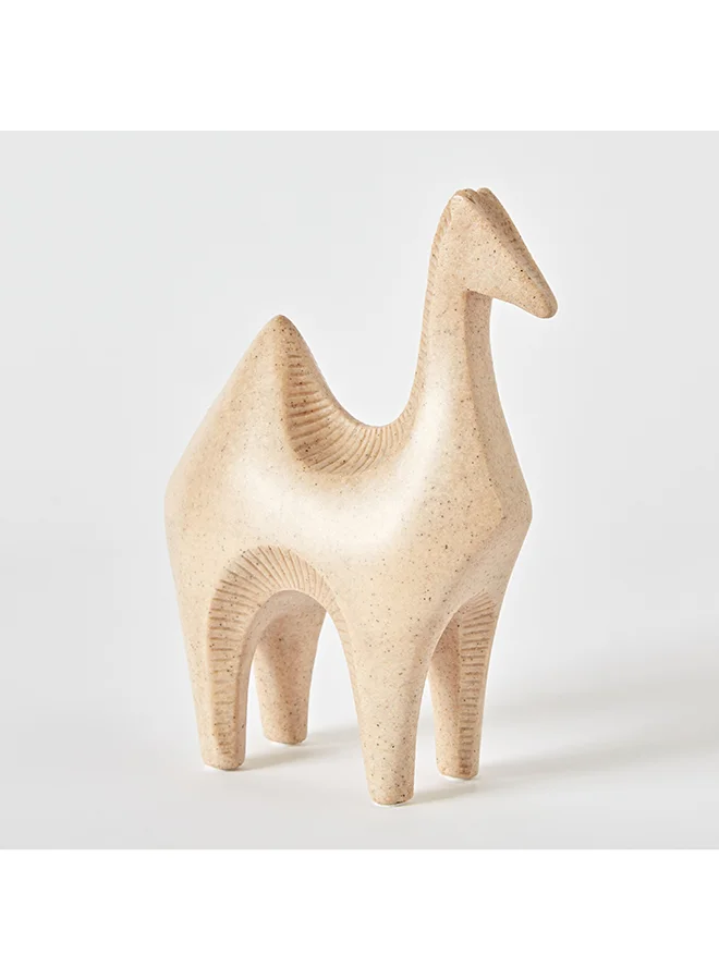 Home Box Luxe Polyresin Terracota Camel Accent 15.5 x 19.5 x 6.5 cm