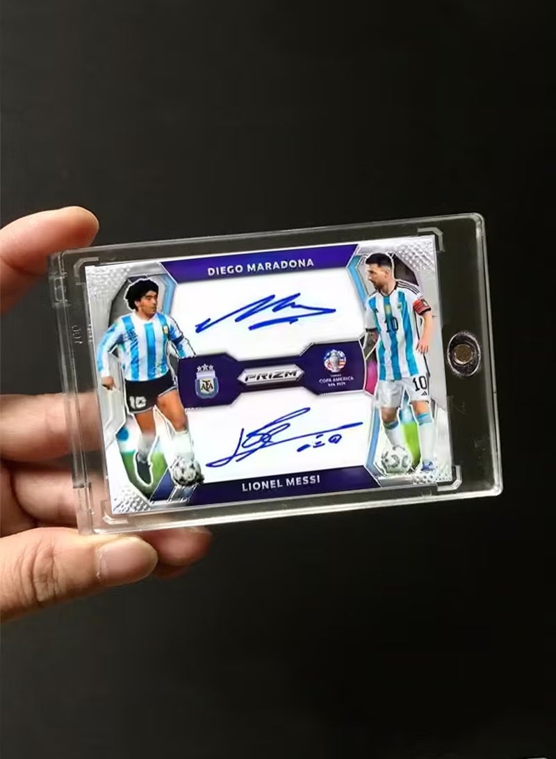 بانيني بطاقة كرة قدم بتوقيع ليونيل ميسي ودييغو مارادونا، بطاقة تداول موقعة، إصدار للمجمعين، تذكارات وبطاقات رياضية لعشاق كرة القدم وهواة الجمع - Image 2