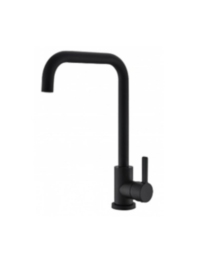 Kitchen Faucet - SZF00209MB, Stainless Steel 304 Body & Handle, Electroplated Matte Black Finish, Ceramic Cartridge (500K Cycles), 360° Rotation, Single Hole Installation