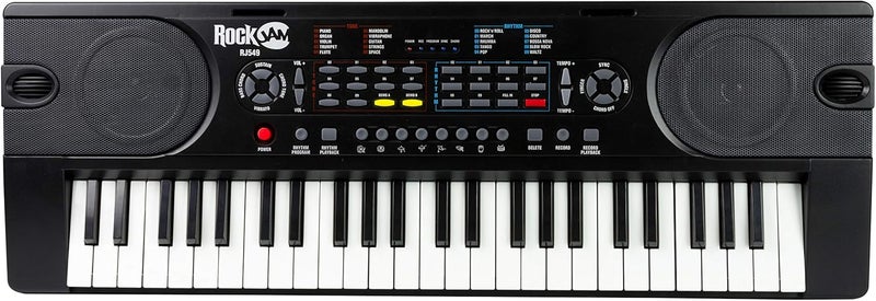 RockJam 49 Key Keyboard Piano,Sheet Music Stand, Piano Note Stickers & Simply Piano Lessons - Image 2