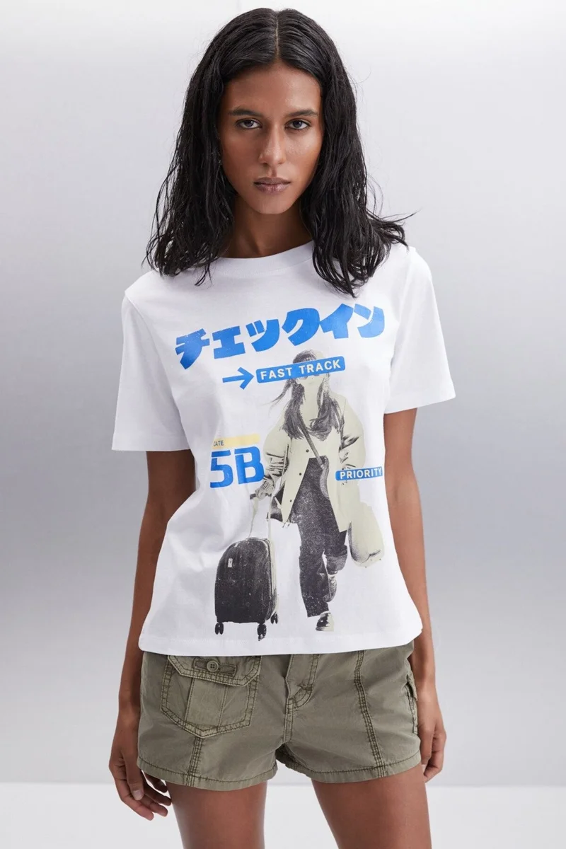 جريميلانج NIALL 100% Cotton Women's T-Shirt White T-Shirt