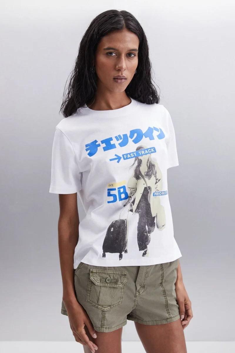 جريميلانج NIALL 100% Cotton Women's T-Shirt White T-Shirt