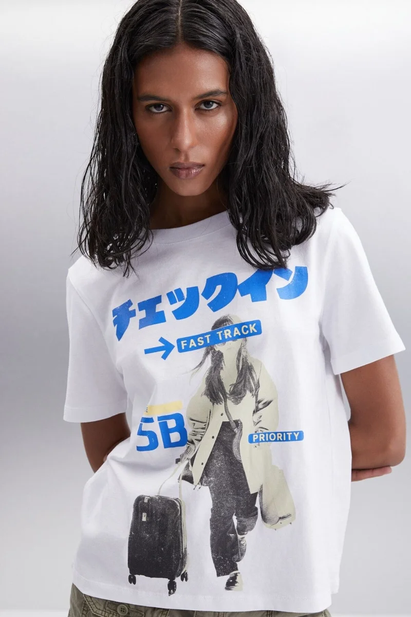 جريميلانج NIALL 100% Cotton Women's T-Shirt White T-Shirt