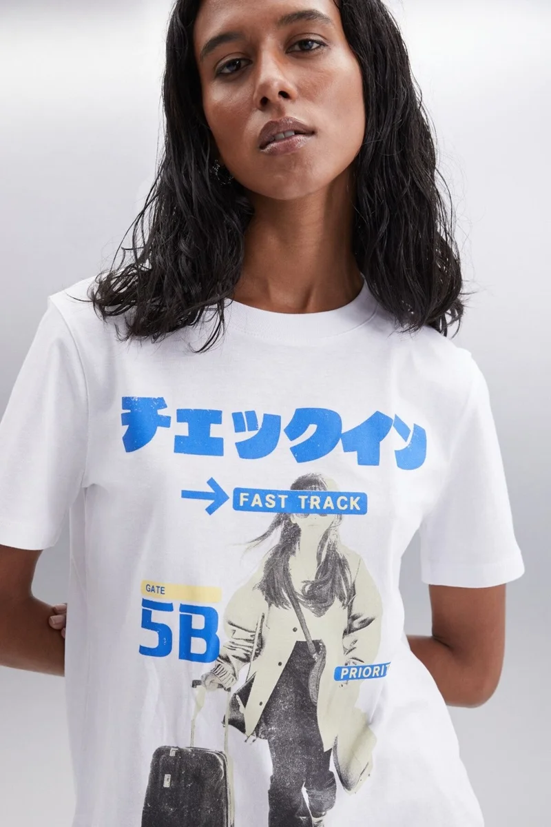 جريميلانج NIALL 100% Cotton Women's T-Shirt White T-Shirt