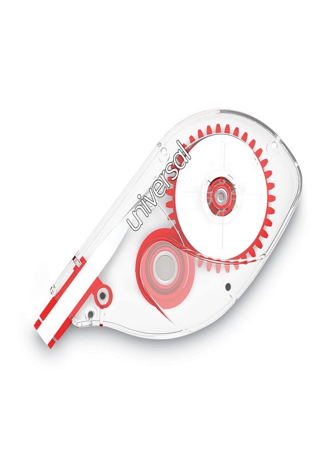 Universal One Universal 75610 Side-Application Correction Tape, Clear Red Applicator, 0.2-inch x 393-inch, 6/Pack - Image 1