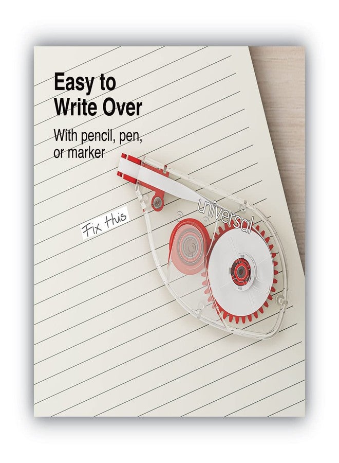 Universal One Universal 75610 Side-Application Correction Tape, Clear Red Applicator, 0.2-inch x 393-inch, 6/Pack - Image 5