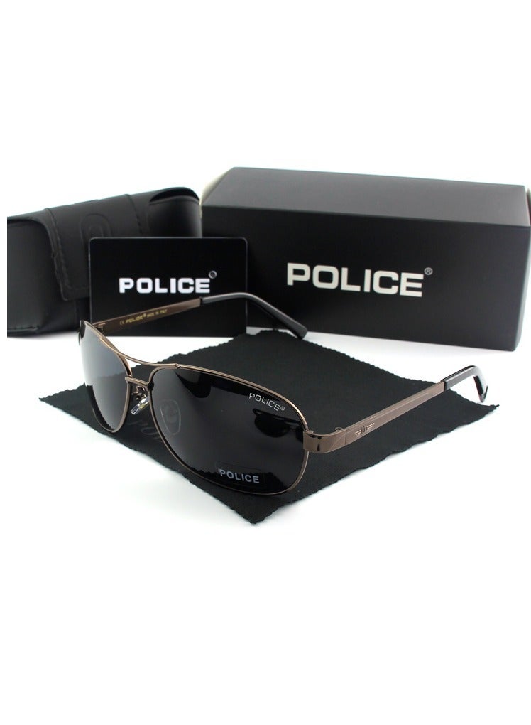 POLICE Men Driving Polarized Sunglasses ,Cycling Sunglasses,with UV 400 Protection Sun Glasses Black Gold - Image 2