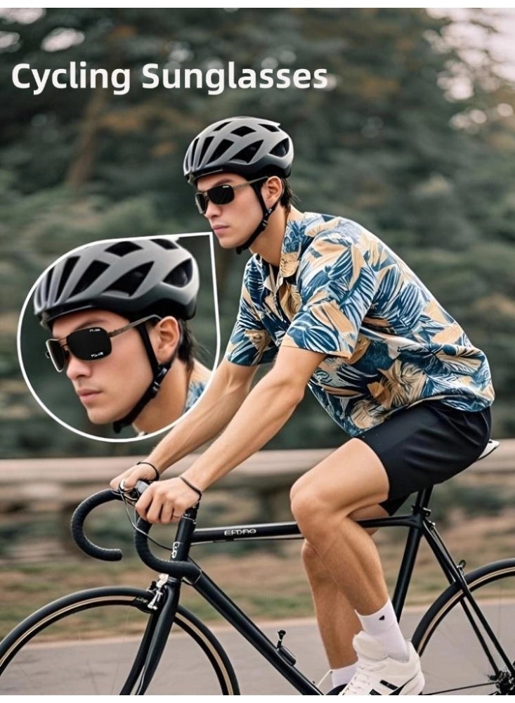 POLICE Men Driving Polarized Sunglasses ,Cycling Sunglasses,with UV 400 Protection Sun Glasses Black Gold - Image 3