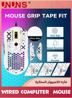 UNUNS Wired Gaming Mouse,M5 RGB Lightweight PC Gaming Mice With 12000 DPI 6 Programmed Buttons,65g Honeycomb Shell,Ultralight Ultraweave Cable,Pixart 3325 Optical Sensor Gamer Mice,White  - Image 3