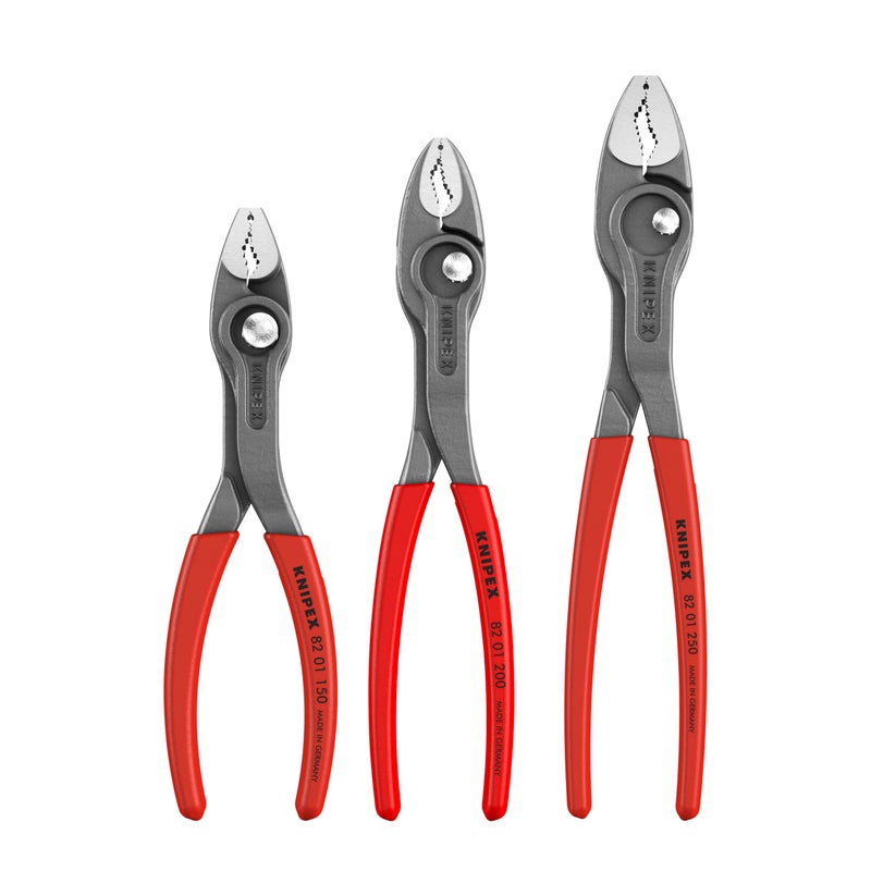 KNIPEX Tools 00 20 06 US4 3 Pc TwinGrip Pliers Set, Plastic Dipped (6", 8", 10") - Image 1