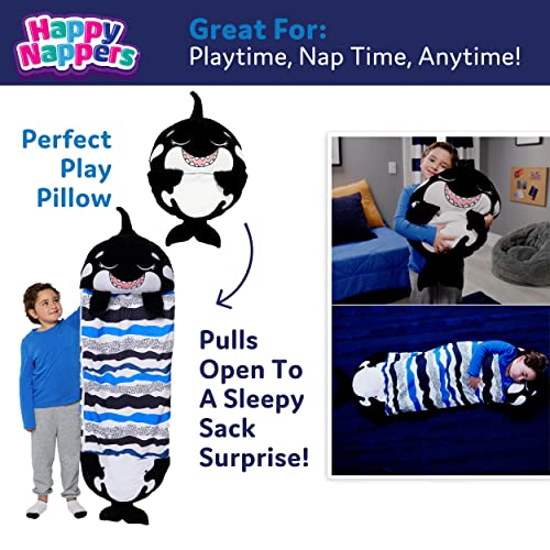 Happy Nappers وسادة هابي ناببرز و كيس النوم - مريح، دافئ، مضغوط، ناعم جداً، دافئ، لجميع الفصول، كيس نوم مع وسادة - متوسط 54 بوصة × 20 بوصة، قرش - Image 3
