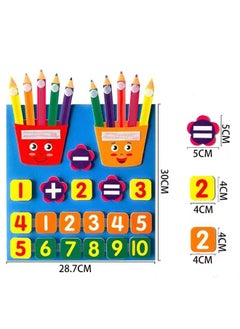 Generic Color Pencil Felt Learning Board Addition And Subtraction Finger Diy Children's Early Education Educational Toys Felt Busy Board 
