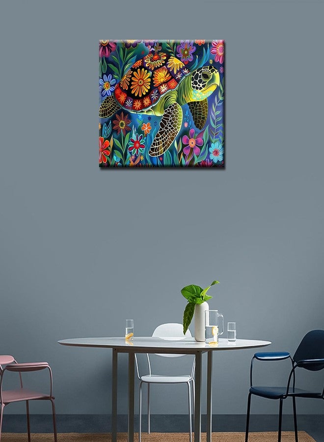 Aihonmin Marine Turtle Paint by Numbers for Adults,flowers DIY Acrylic Watercolor Painting by Numbers for Beginners 16x20 inch Painting Craft On Canvas Home Decor(without frame) - Image 4