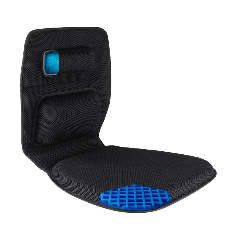 FOMI FOMI Gel Wheelchair and Low Back Chairs Seat and Back Cushion  Orthopedic Seat Pad Firm Back Support and Lumbar Pillow for Wheelchairs Car Truck Gaming  Pressure Sore Coccyx Pain Relief