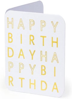 YM Sketch Greeting Card Blank - Happy Birthday Letters | Round Edge Square 6.5 x6.5 cm| Luxury Gold Foil Emboss on White - pzsku/Z4407C1EBCA71B4CFE158Z/45/_/1718141463/324a0ec7-e8d2-4c78-870a-b545dbef5bd9