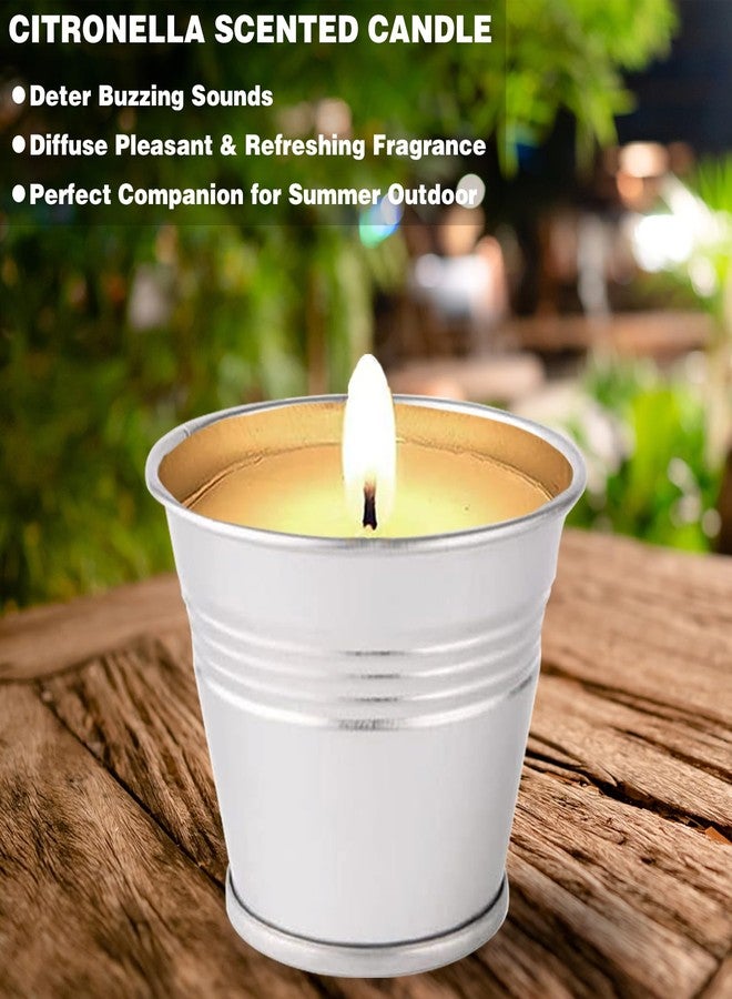 Collabell Citronella Candles Outdoor, 12 Pack Citronella Candle Set Made with Citronella Oils and Natural Soy Wax, 120 Hour Burn Time, 2 oz Small Bucket Candles for Patio, Home, Backyard - Image 2